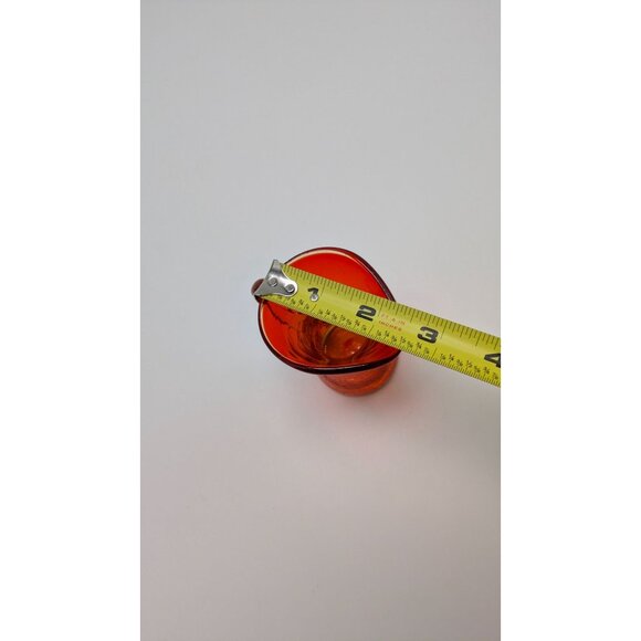 Vintage Art Glass Miniature Pitcher Crackle Finish Yellow Handle - Picture 8 of 8